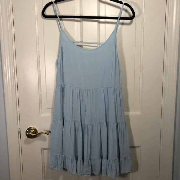 light blue tiered dress